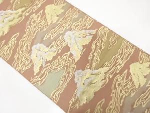 アンティーク　岩山に流水模様織り出し袋帯（材料）